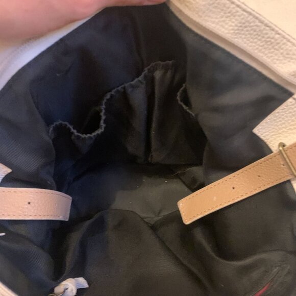 Elliot Lucca Black White Leather Purse Shoulder Strap Tassle - Picture 8 of 9